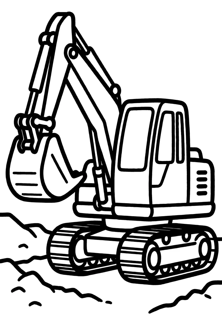 Excavator coloring page — preview
