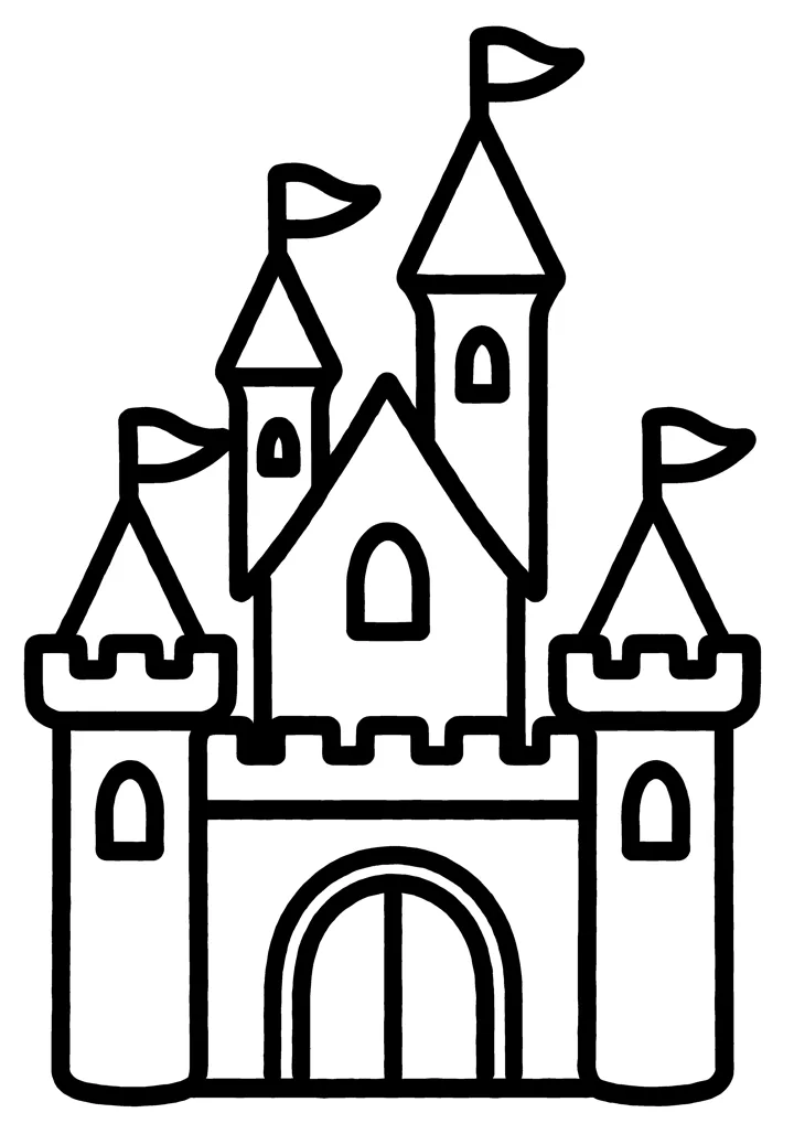 Castle coloring page — preview