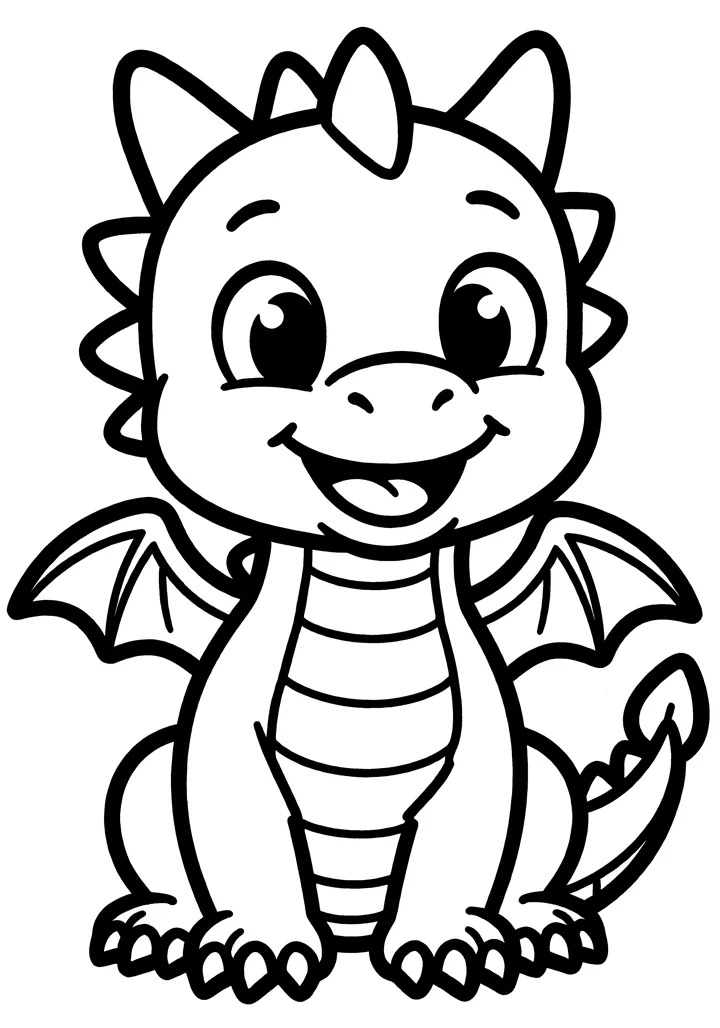 Dragon coloring page — preview