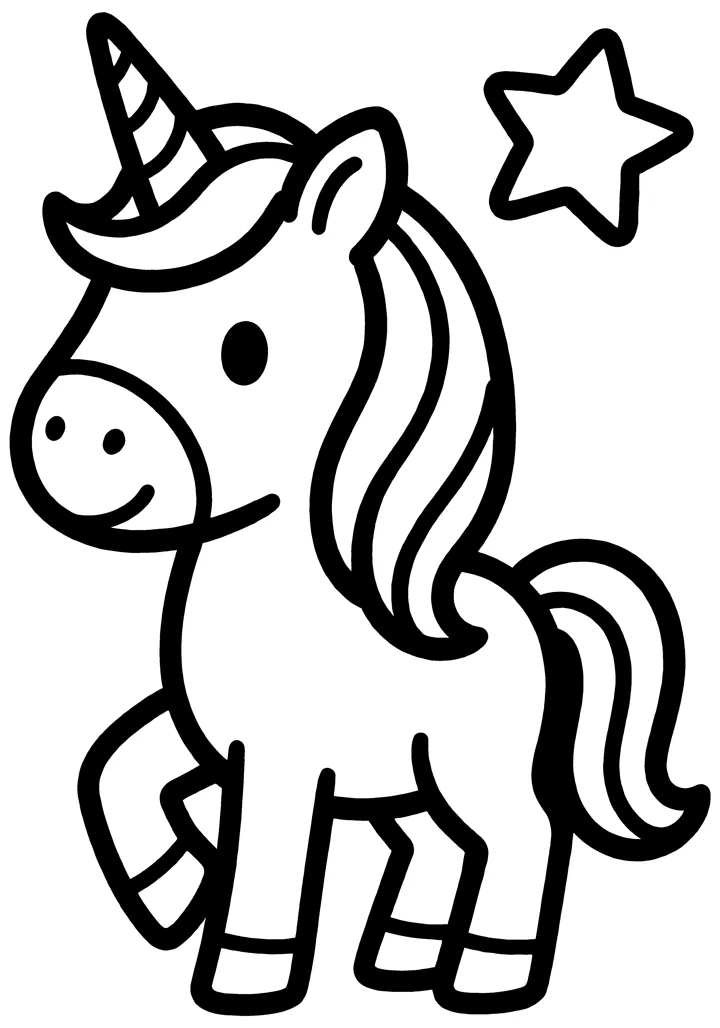 Unicorn coloring page — preview