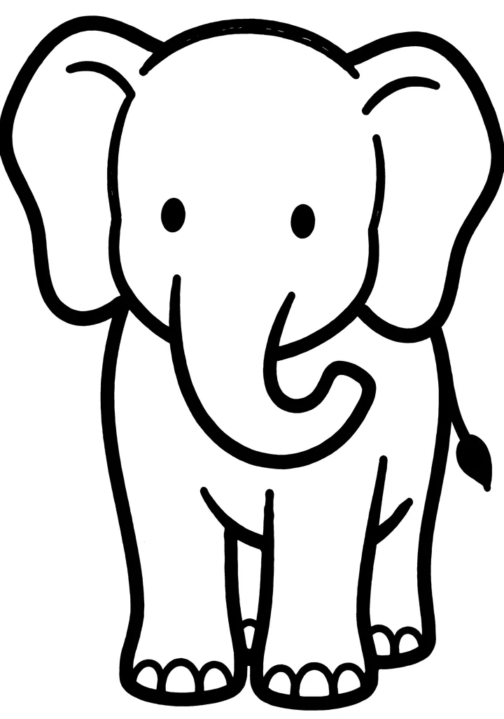 Elephant coloring page — preview