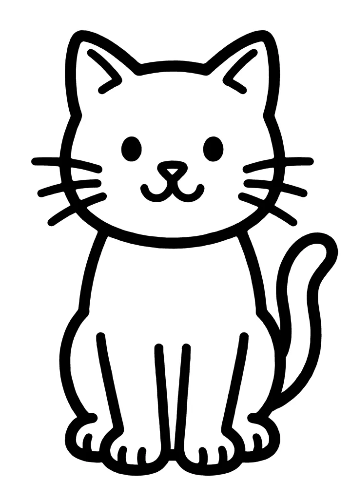 Cat coloring page — preview