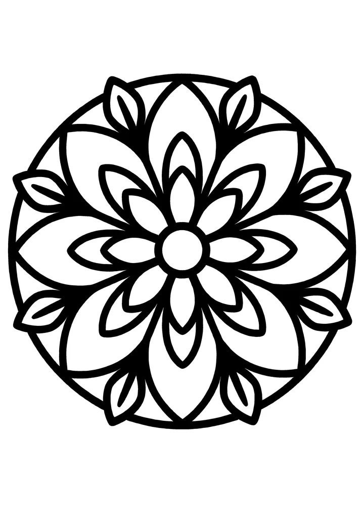 Flower Mandala coloring page — preview