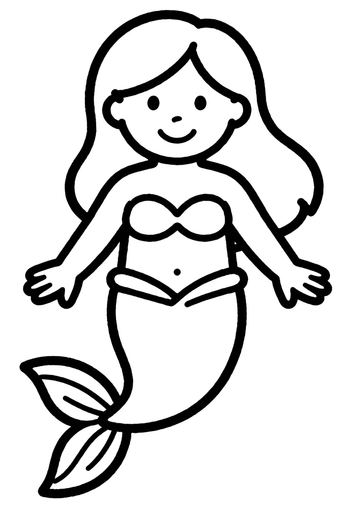 Mermaid coloring page — preview
