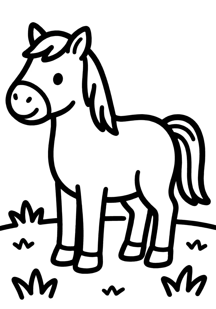 Horse coloring page — preview