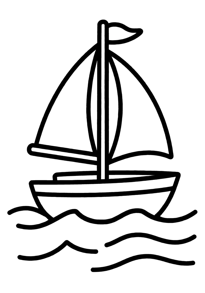 Sailboat coloring page — preview