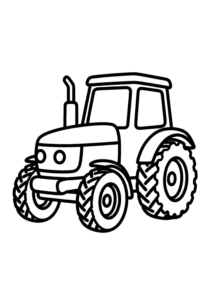 Tractor coloring page — preview